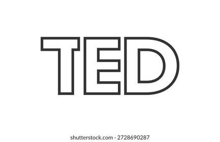 Modelo de design do logotipo TED com texto em negrito forte e moderno. Logotipo vetorial inicial com tipografia simples e mínima. Identidade de empresa moderna ideal para a presença de marca de empresas.