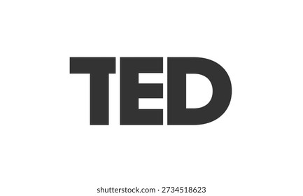 TED logo design template with strong and modern bold text. Initial based vector logotype featuring simple and minimal typography. Trendy company identity ideal for businesses brand presence.