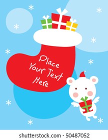 teddy angel christmas greeting
