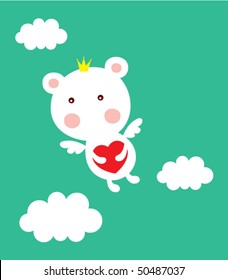 teddy angel valentine greeting
