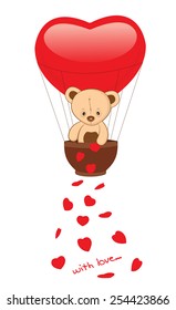 teddy bear with air balloon card