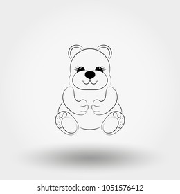 Teddy bear baby. Icon for web and mobile application. Vector illustration on a white background. Art Line.