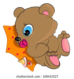 teddy bear baby illustration. wild animal icon