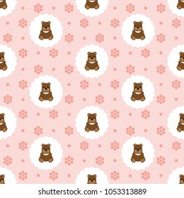 Teddy bear baby. Seamless vector illustration. Flat.