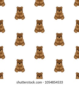 Teddy bear baby. Seamless vector illustration. Flat.