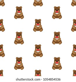 Teddy bear baby. Seamless vector illustration. Flat.