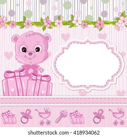 Teddy bear for baby . Baby shower invitation