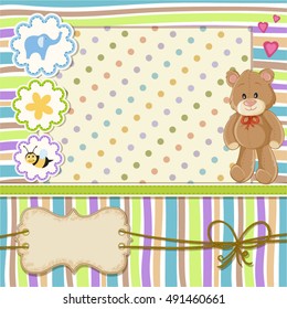 Teddy bear for baby . Baby shower invitation