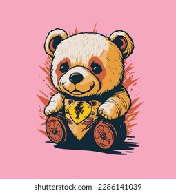 Teddy bear baby. Trend teddy for T-Shirt. Cute teddy draw