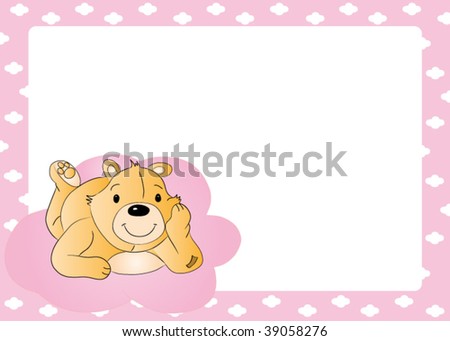 Teddy bear for babygirl - baby arrival announcement
