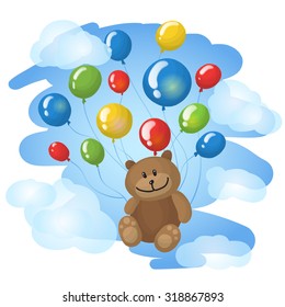 Teddy bear and balloons