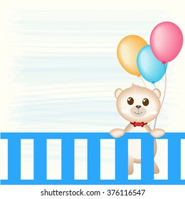 Teddy Bear and balloons vector illustration