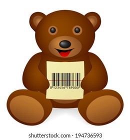 Teddy bear bar code on a white background. Vector illustration.