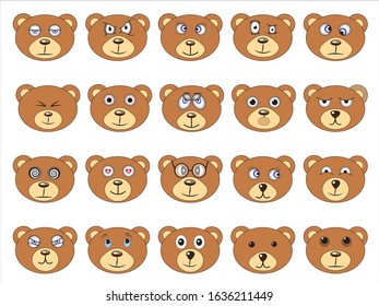 Teddy bear body constructor. Cartoon style. Vector illustration