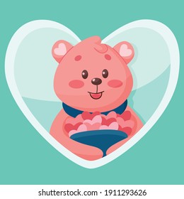 Oso de peluche con ramo