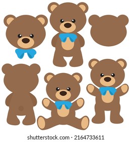 Teddy bear boy vector cartoon illustration