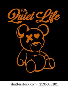 Teddy bear brush stroke illustration with slogan