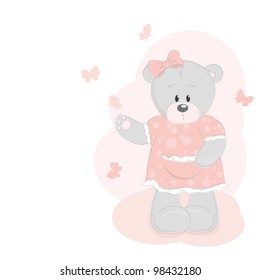 Teddy bear and butterfly