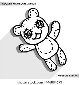 Teddy bear by doodle hand drawing
