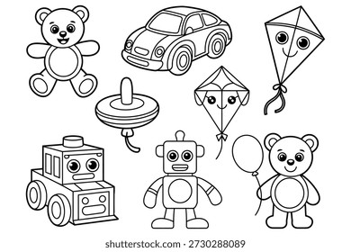 Vector de globo superior giratorio de las cometas del robot del coche del oso de peluche