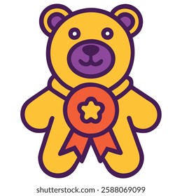 Teddy bear carnival icon illustration