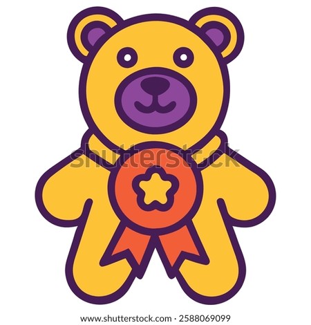 Teddy bear carnival icon illustration