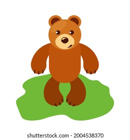 Teddy bear. Cartoon character design vector illustration in flat style.