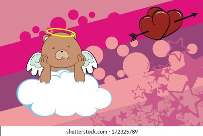  teddy bear cartoon cherub wallpaper in vector format very easy to edit