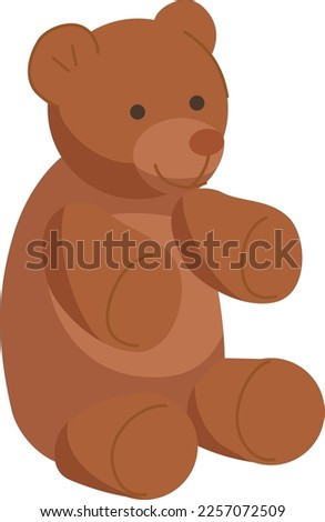 Teddy bear cartoon icon. Soft plush toy isolated on white background