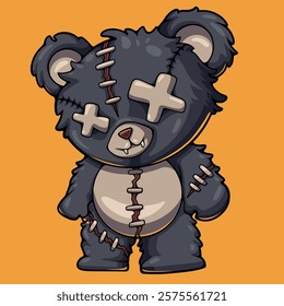 teddy bear cartoon illustration style