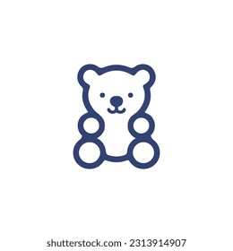 Teddy Bear cartoon line icon