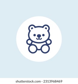 Teddy Bear cartoon line icon