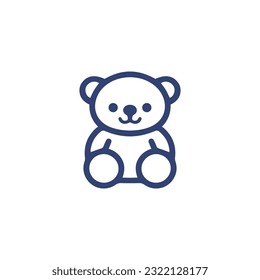 Icono de la línea de dibujos animados de Teddy Bear