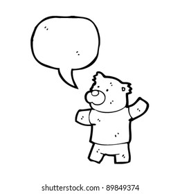 teddy bear cartoon with speech bubble