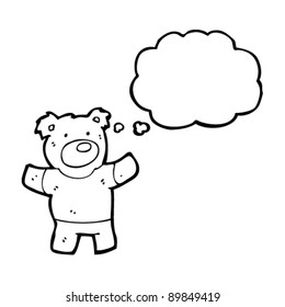 Teddybär-Cartoon mit Denkblase