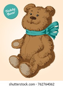 Teddy Bear Cartoon Vector Doodle