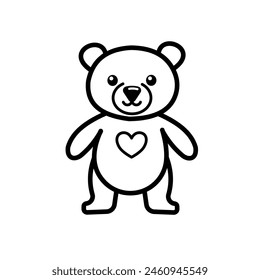 caricatura del oso de peluche - Vector icono	