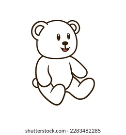 Teddy bear cartoon vector illustration.