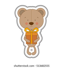 teddy bear character icon image 