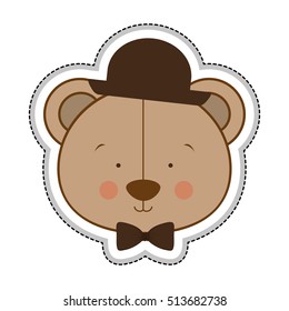 teddy bear character icon image 