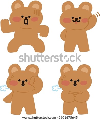 A teddy bear character with a surprised expression 