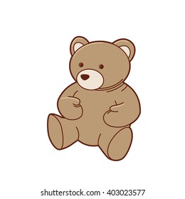 Teddy Bear. Children and variety of children's toys
