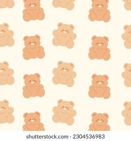 Teddy bear choco seamless pattern wallpaper