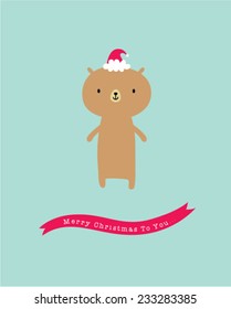 teddy bear christmas greeting card