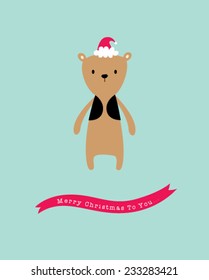 teddy bear christmas greeting card