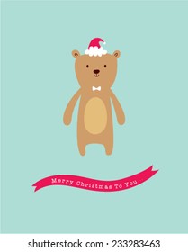 teddy bear christmas greeting card