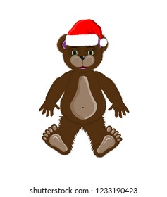 teddy bear in christmas hat