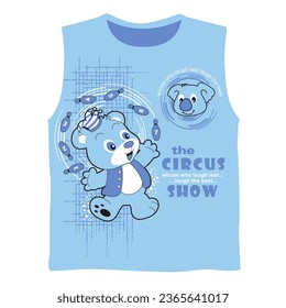 teddy bear circus show, vector illustration