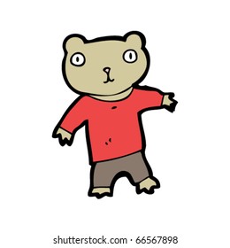 caricatura de osito de peluche en ropa