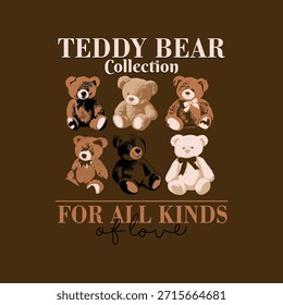 Colección de oso de peluche para todo tipo de Vector